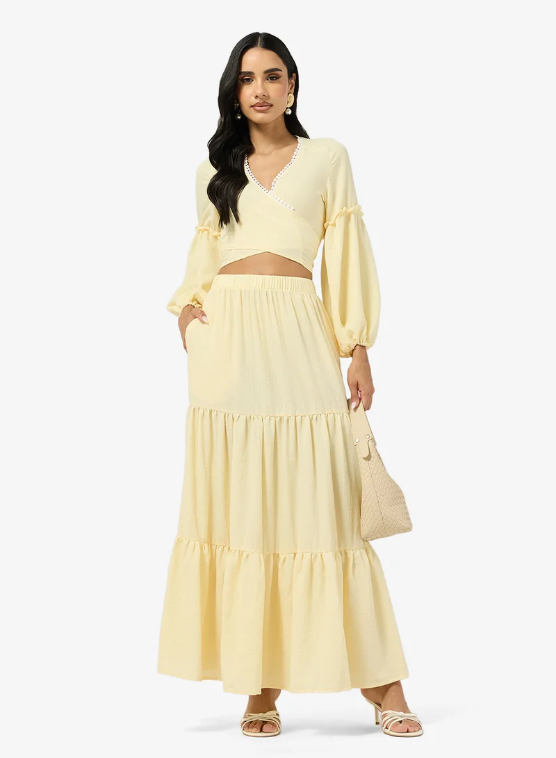 Ginger  Tie Up Top & A Line Skirt Coord Set for Women | Best Price UAE
